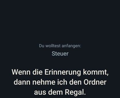 Der Stubs-Bildschirm mit dem Wenn-Dann-Satz