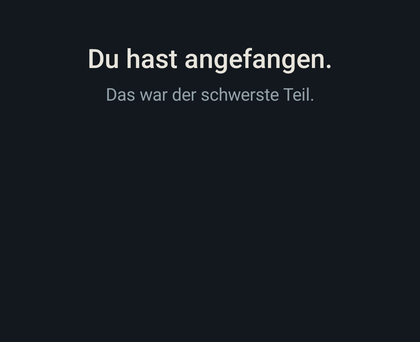 Abschluss-Bildschirm mit zwei Optionen